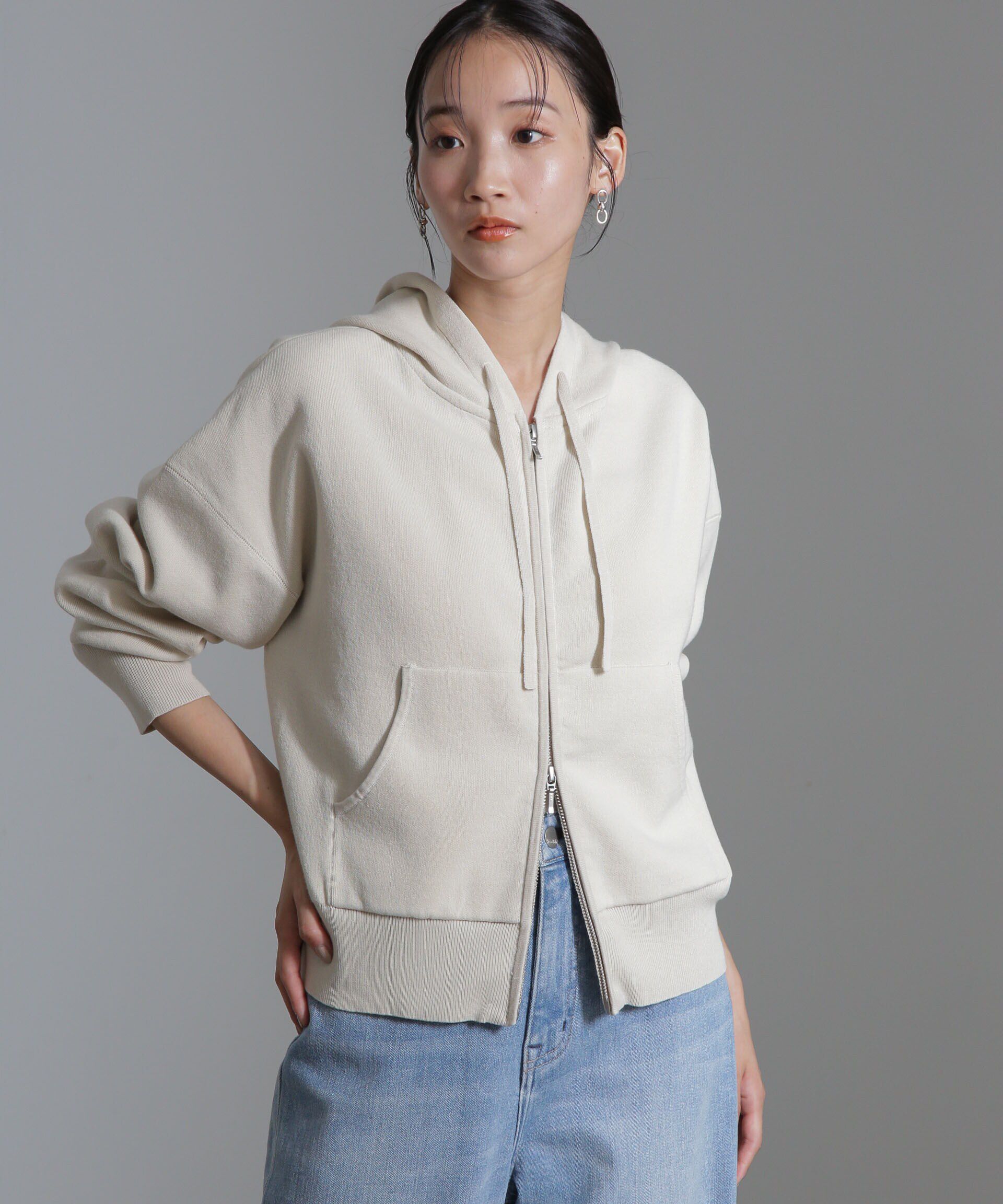 nano･universe「接結ニットパーカー」|ニット・セーター|