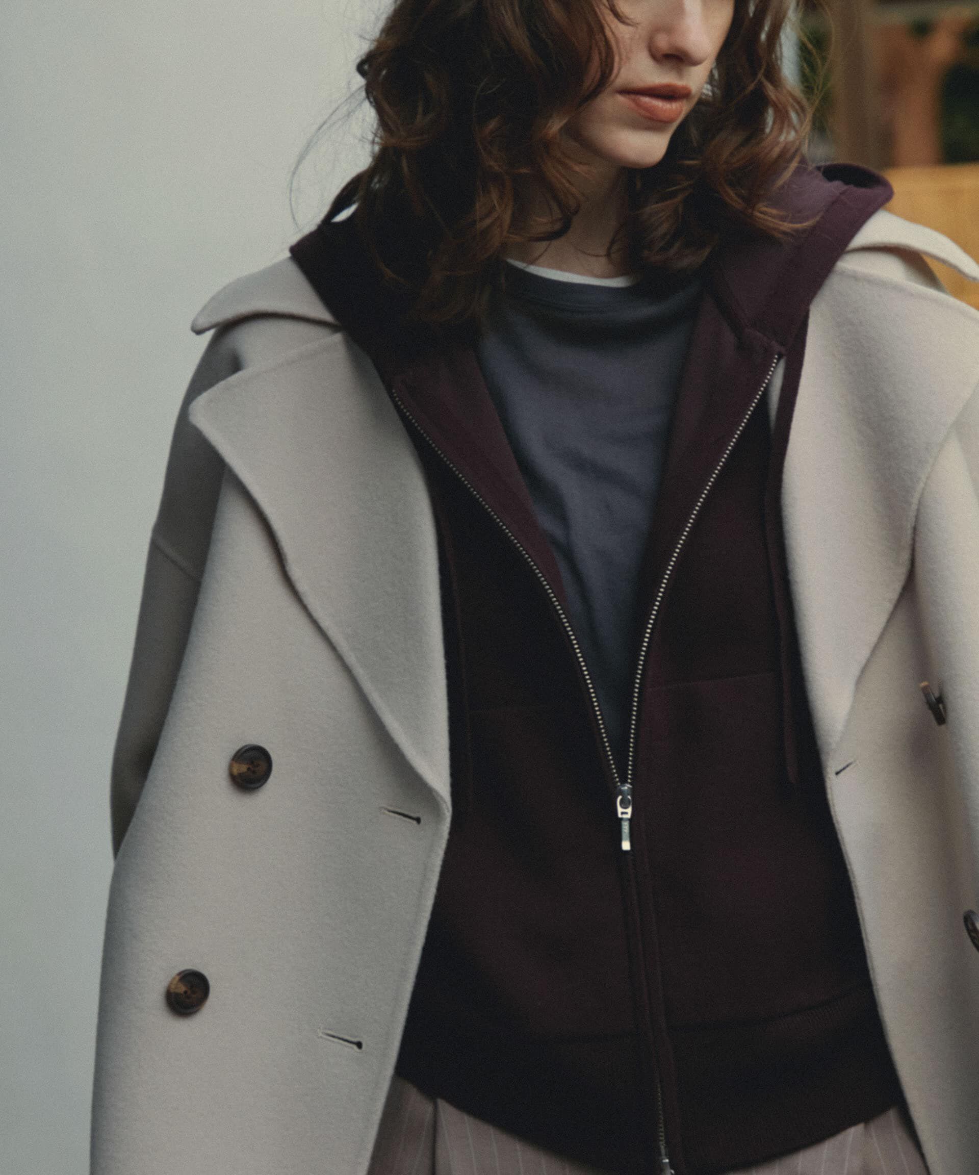 nano･universe「接結ニットパーカー」|ニット・セーター|ブラウン