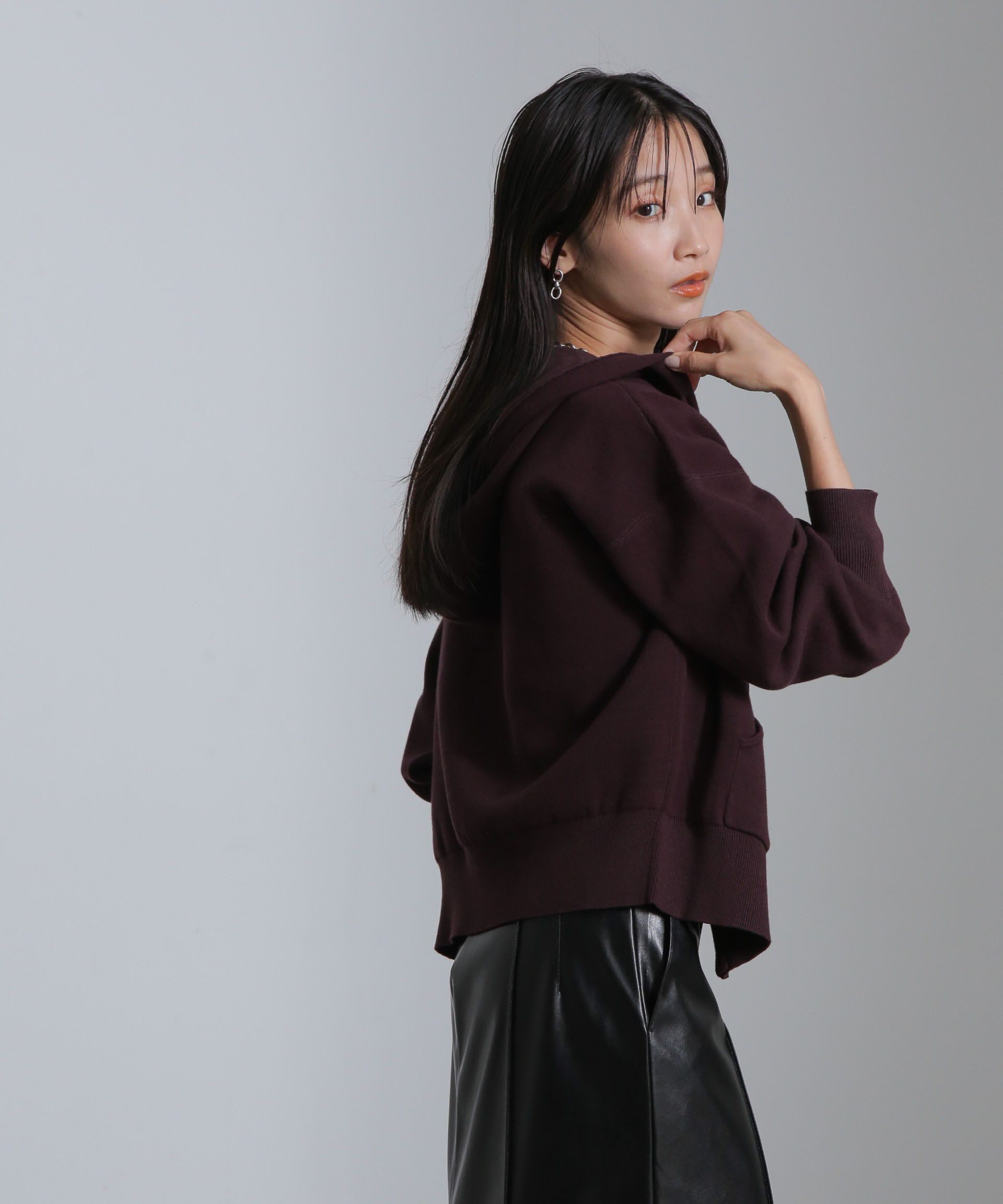 nano･universe「接結ニットパーカー」|ニット・セーター|