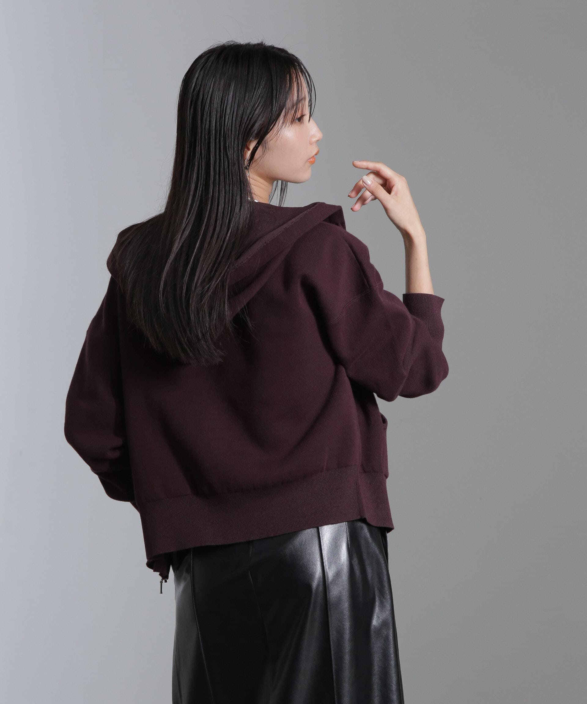 nano･universe「接結ニットパーカー」|ニット・セーター|