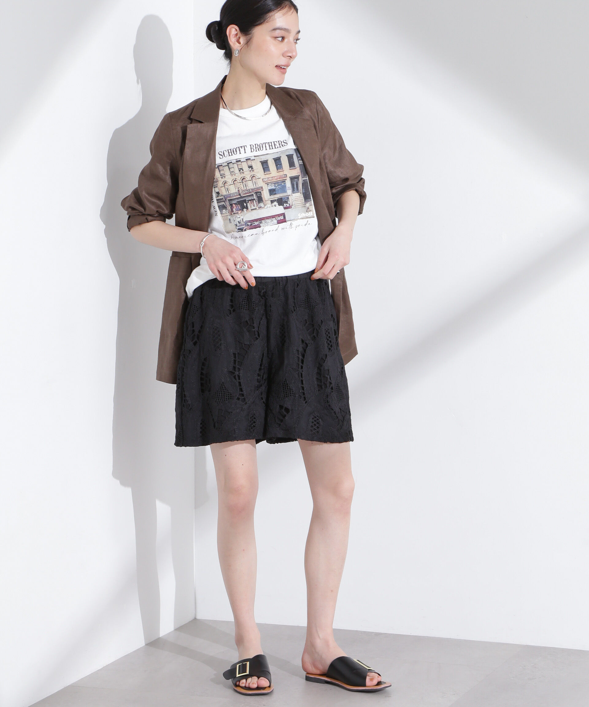 nano･universe「イージーレースショートパンツ」|チノ|