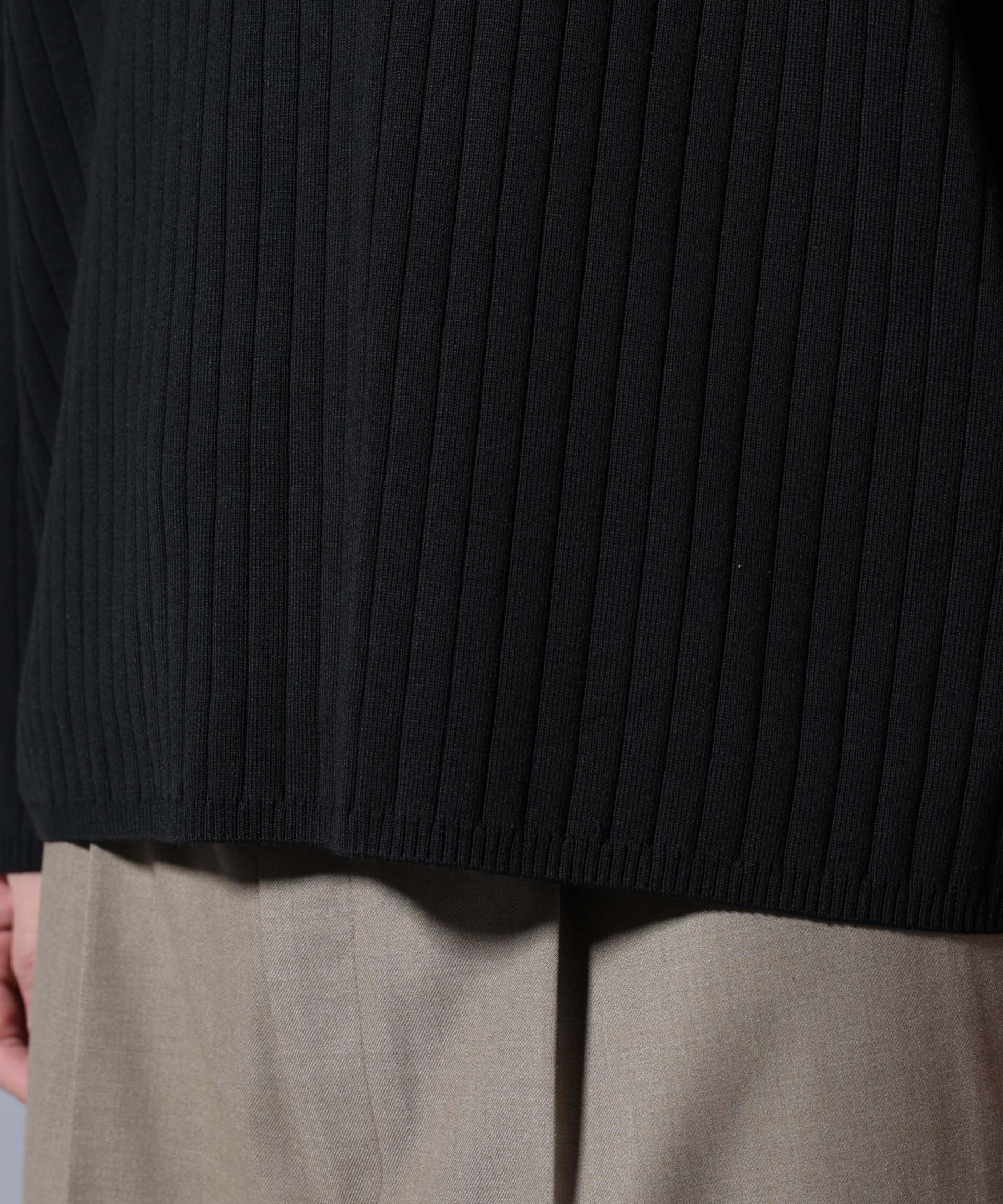 nano･universe「CICA&UVカット リブニットクルーネック」|ニット・セーター|