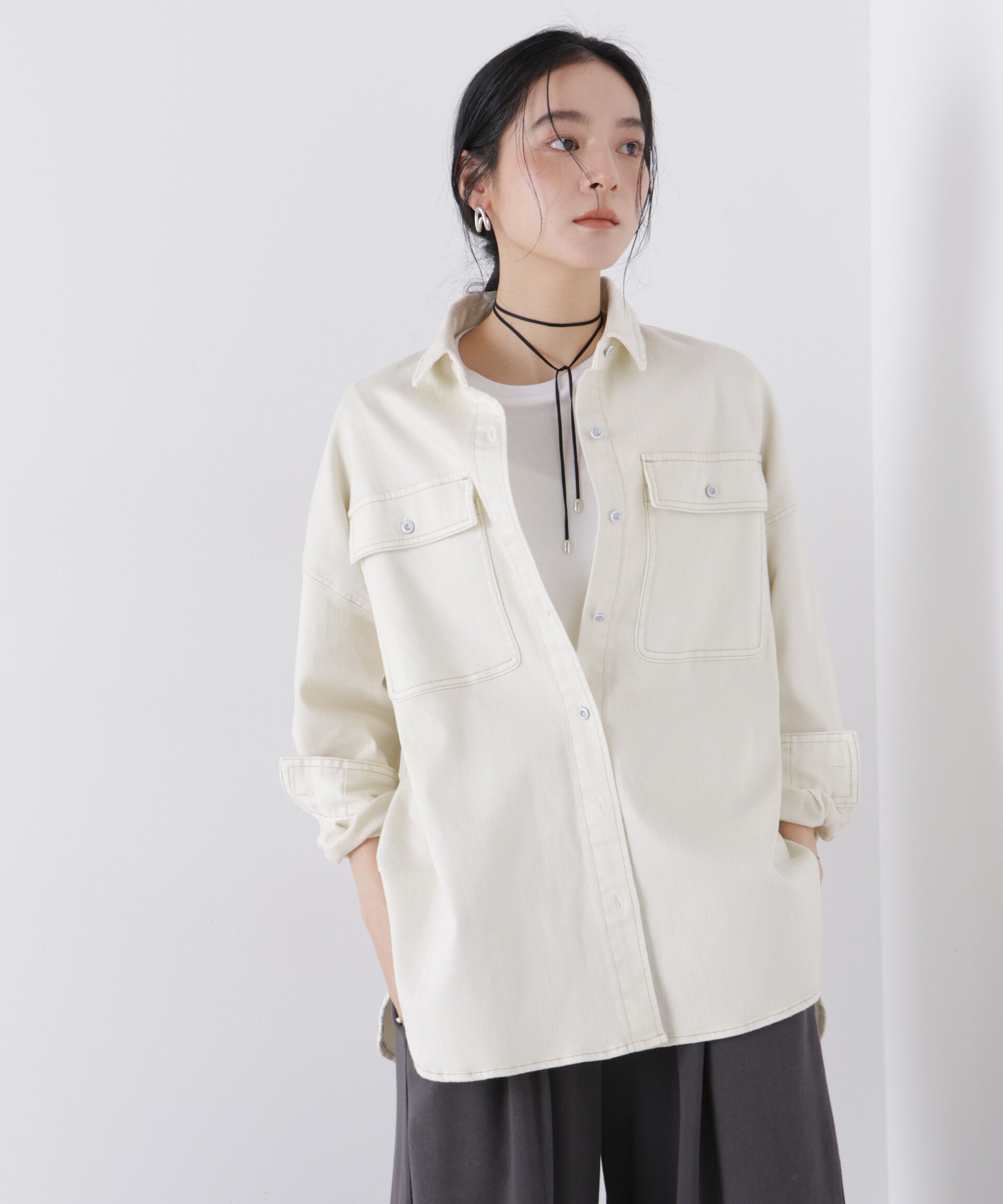 nano･universe「Healthy DENIM/別注 Almond Ecru」|シャツ・ブラウス|