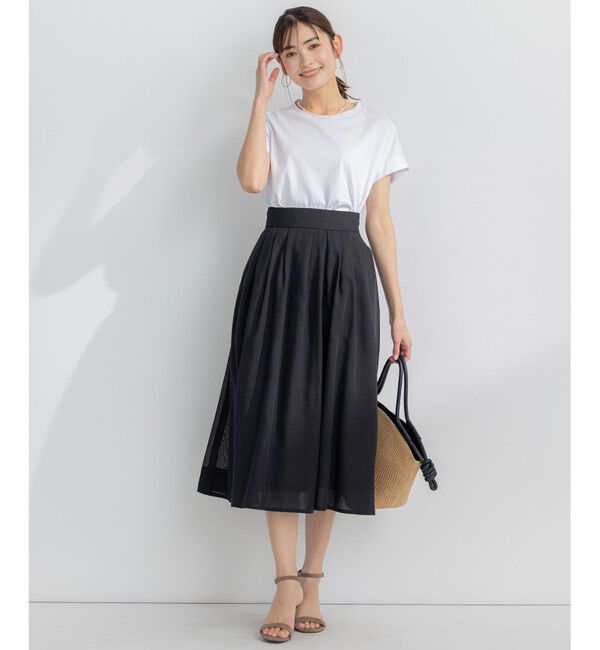 組曲「【汗ジミ防止・撥水】GIZAプレーティング天竺フレンチスリーブ カットソー」|Tシャツ・カットソー|