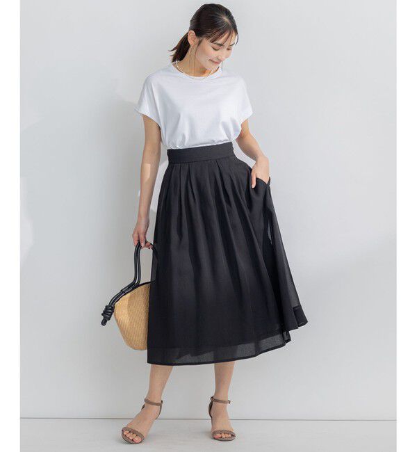 組曲「【汗ジミ防止・撥水】GIZAプレーティング天竺フレンチスリーブ カットソー」|Tシャツ・カットソー|