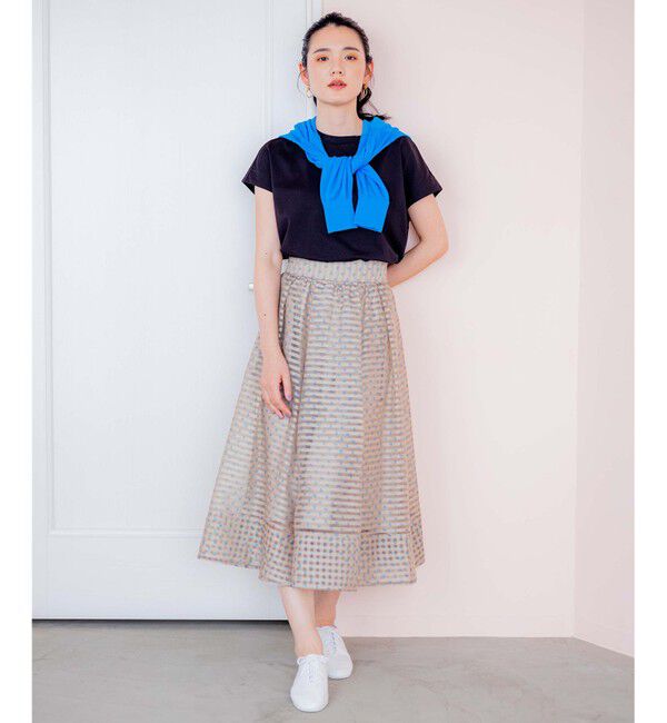 組曲「【汗ジミ防止・撥水】GIZAプレーティング天竺フレンチスリーブ カットソー」|Tシャツ・カットソー|