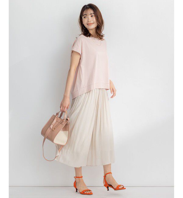 組曲「【汗ジミ防止・撥水】GIZAプレーティング天竺フレンチスリーブ カットソー」|Tシャツ・カットソー|