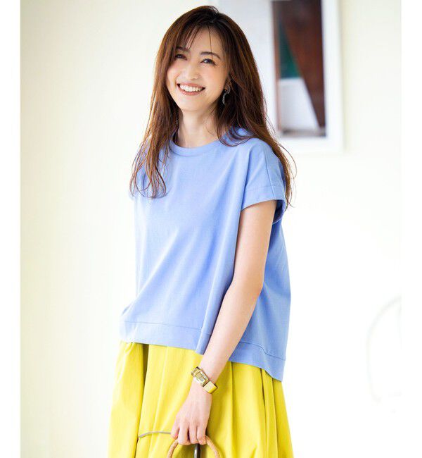 組曲「【汗ジミ防止・撥水】GIZAプレーティング天竺フレンチスリーブ カットソー」|Tシャツ・カットソー|ｽｶｲﾌﾞﾙ