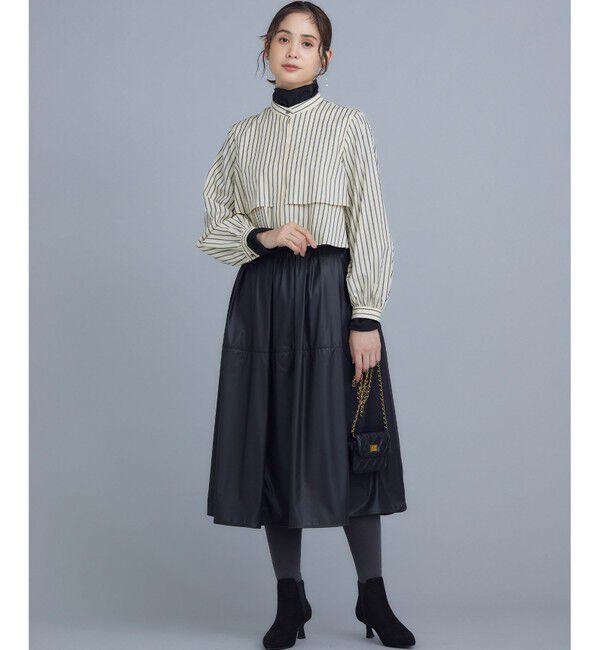 組曲「レザーライクライト タックギャザースカート」|スカート|