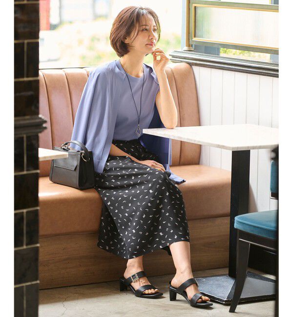 自由区「【洗える・XSサイズあり】クレープストレッチノースリーブ ニット」|ニット・セーター|