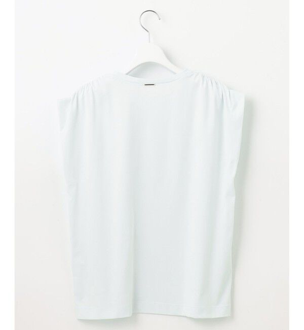 自由区「【洗える】タックギャザーネック Tシャツ」|Tシャツ・カットソー|