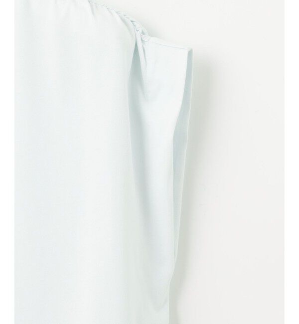 自由区「【洗える】タックギャザーネック Tシャツ」|Tシャツ・カットソー|