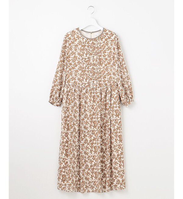 自由区「【洗える】スノーフラワープリント ワンピース」|ワンピース|