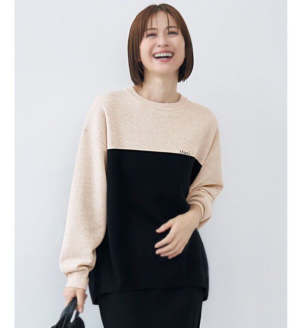 自由区「【カタログ掲載・セットアップ対応・洗える】スムージーブロッキング ニット」|ニット・セーター|ﾍﾞｰｼﾞｭ&times;