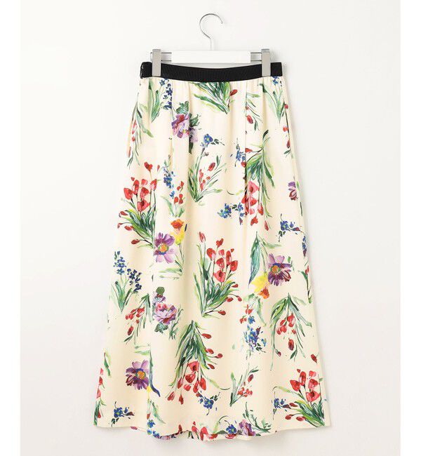 自由区「【洗える】ペイントタッチフラワープリント スカート」|スカート|