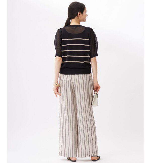 自由区「【カタログ掲載・セットアップ対応・洗える】リネンビスコースストライプドロスト パンツ」|その他|