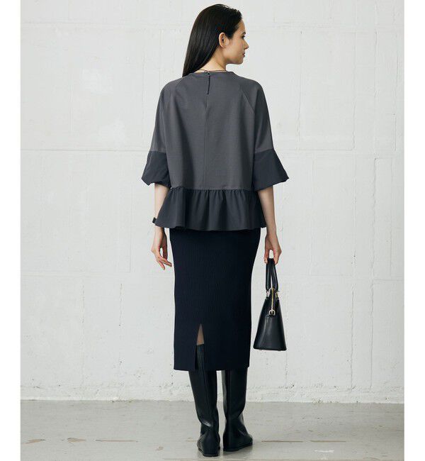 自由区「クリアコットンポンチペプラム カットソー」|Tシャツ・カットソー|