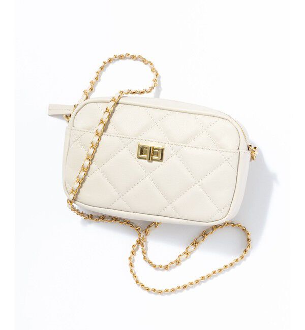 23区「ファスナー キルティング ショルダーバッグ」|ショルダー・メッセンジャー|ベージュ系