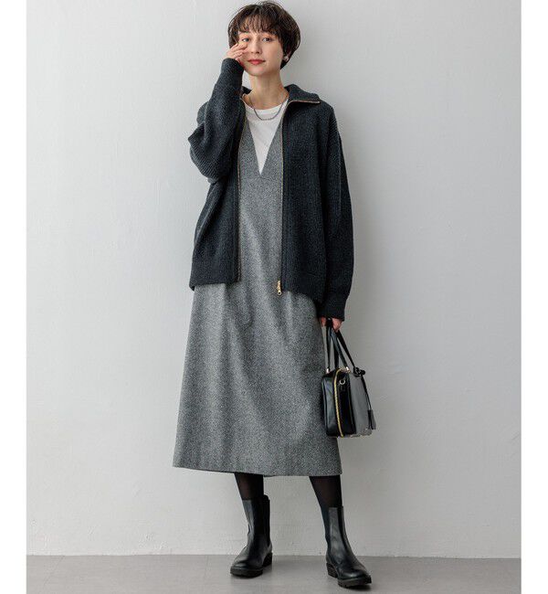 23区「シルクネップヘリンボーン オールインワン ワンピース」|ワンピース|