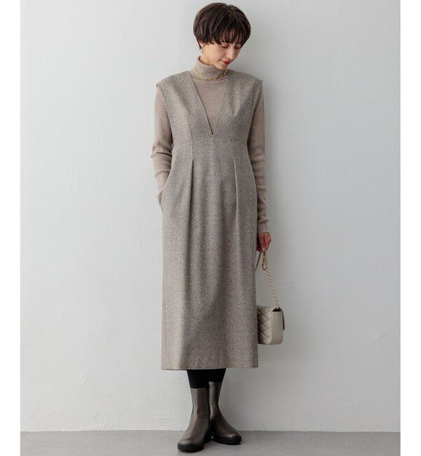 23区「シルクネップヘリンボーン オールインワン ワンピース」|ワンピース|