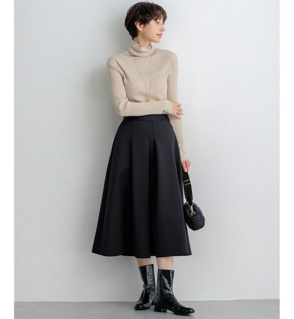 23区「【洗える】ネオプレーンジャージー タック スカート」|スカート|