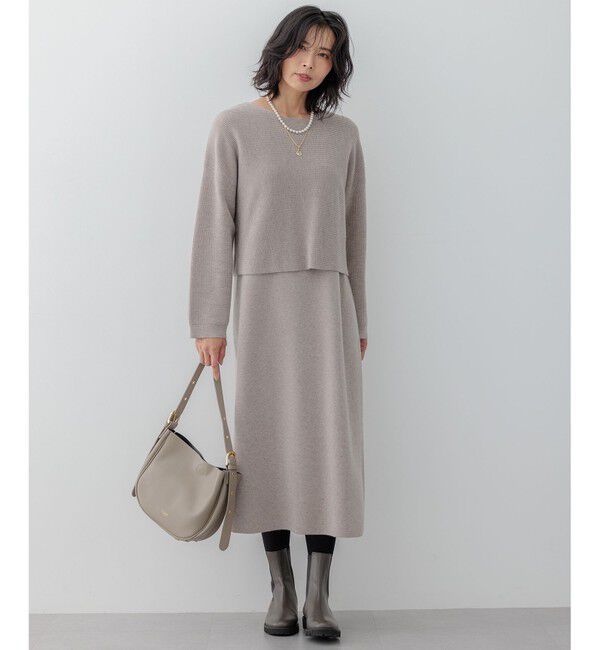 23区「【洗える】レイヤードニットツイン ワンピース」|ワンピース|