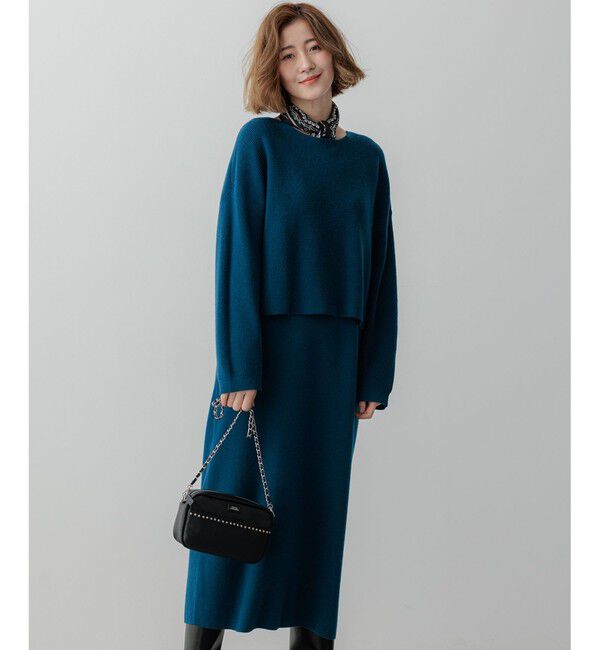 23区「【洗える】レイヤードニットツイン ワンピース」|ワンピース|ﾋﾟｰｺｯｸ