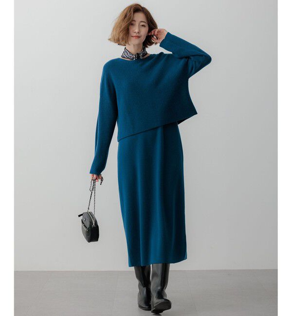 23区「【洗える】レイヤードニットツイン ワンピース」|ワンピース|