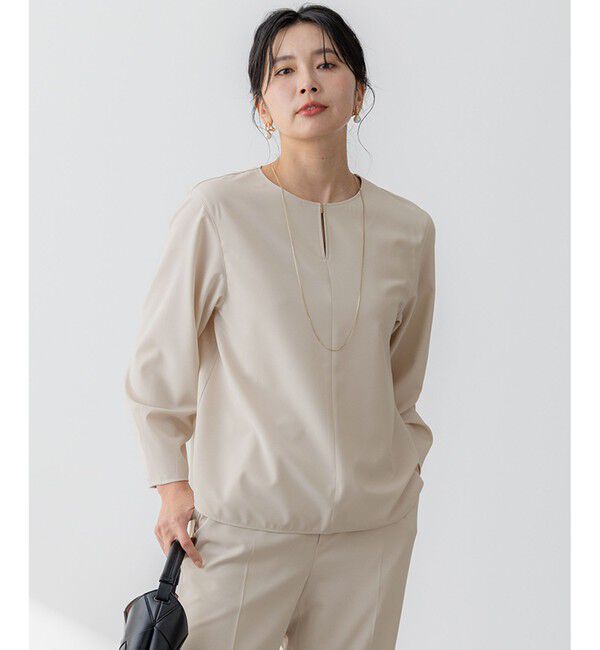 23区「【洗える】2WAYストレッチツイル ブラウス」|シャツ・ブラウス|ベージュ系