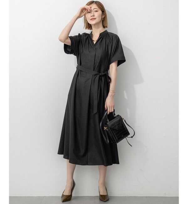 23区「【洗える】トリアセスラブストレッチ ワンピース」|ワンピース|