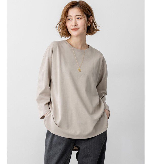 23区「【SLOW/一部店舗限定】MVSコットン チュニック シンプルTEE」|Tシャツ・カットソー|ベージュ系