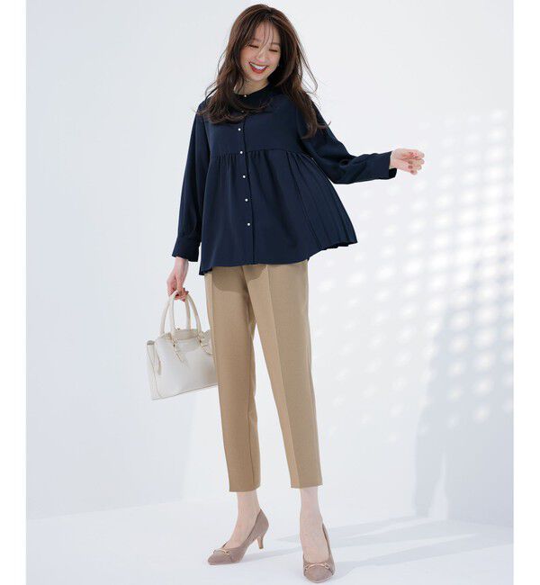 ANY SIS「【洗える】サイドバックルタックテーパード パンツ」|その他|キャメル