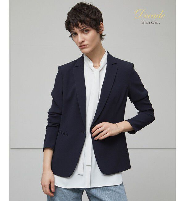 BEIGE,「【洗える】CINDY / テーラードジャケット」|テーラードジャケット|Navy
