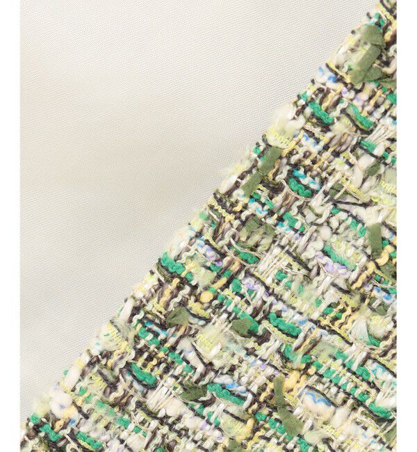 BEIGE,「TEASEL / ノーカラーツイードショートジャケット」|ノーカラージャケット|