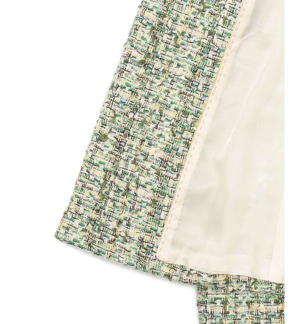 BEIGE,「TEASEL / ノーカラーツイードショートジャケット」|ノーカラージャケット|