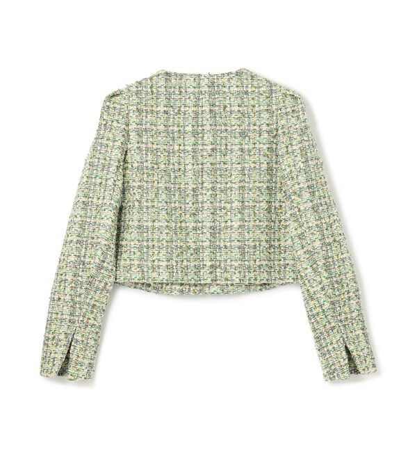 BEIGE,「TEASEL / ノーカラーツイードショートジャケット」|ノーカラージャケット|