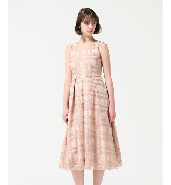 GRACE CONTINENTAL「スパンコールチェックドレス」|ドレス|