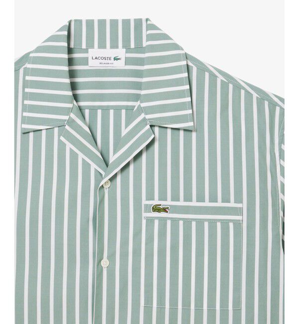 LACOSTE「ストライプオープンカラーシャツ」|シャツ・ブラウス|