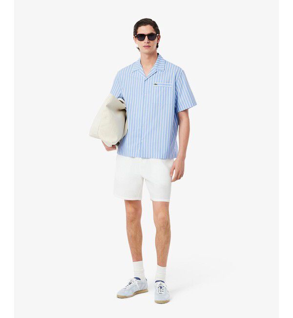 LACOSTE「ストライプオープンカラーシャツ」|シャツ・ブラウス|