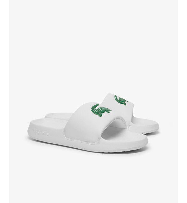 LACOSTE「メンズ SERVE SLIDE 1.0 125 1 CMA」|サンダル|ホワイト&times;グリーン