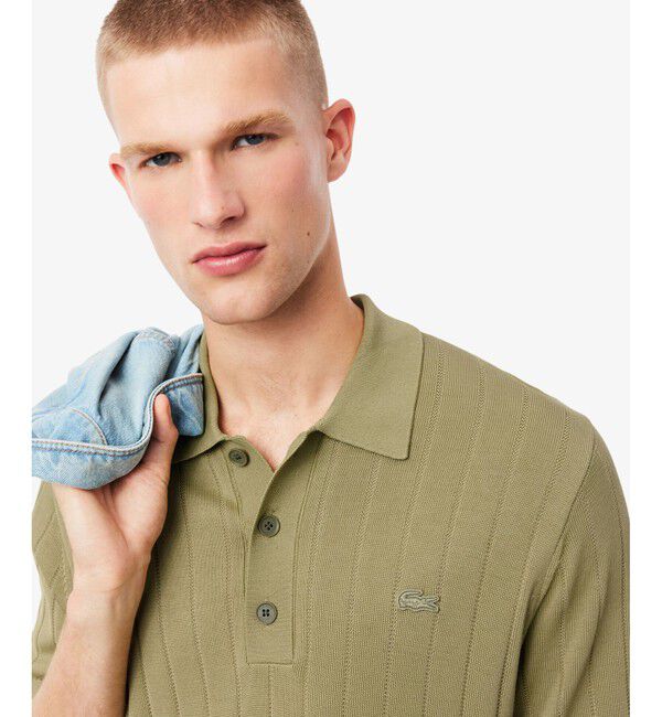 LACOSTE「ハイゲージリブニットポロシャツ」|ニット・セーター|