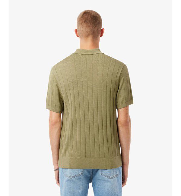 LACOSTE「ハイゲージリブニットポロシャツ」|ニット・セーター|