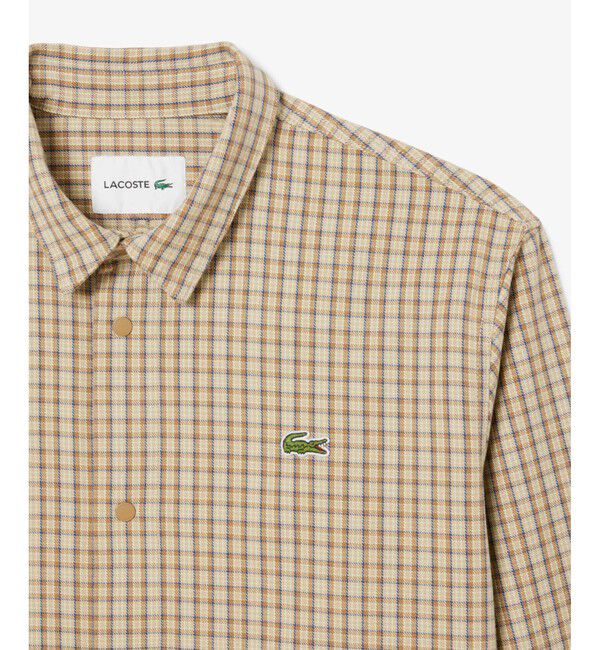 LACOSTE「オーバーサイズフィットチェックフランネルシャツ」|シャツ・ブラウス|