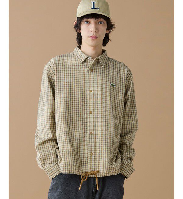 LACOSTE「オーバーサイズフィットチェックフランネルシャツ」|シャツ・ブラウス|