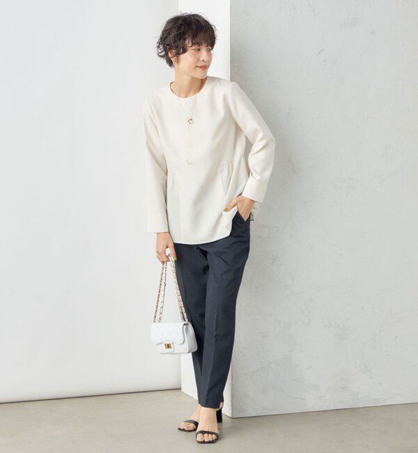 NOLLEY'S「《セットアップ対応》ツイル バーズアイペプラムブラウス」|シャツ・ブラウス|