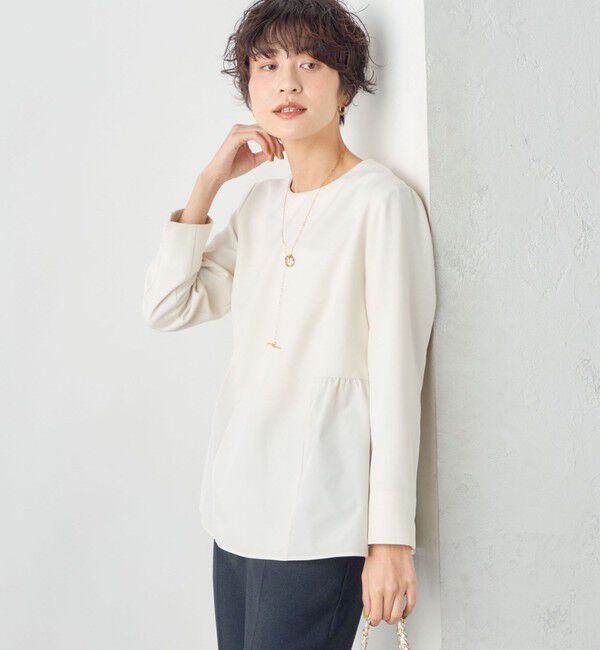 NOLLEY'S「《セットアップ対応》ツイル バーズアイペプラムブラウス」|シャツ・ブラウス|
