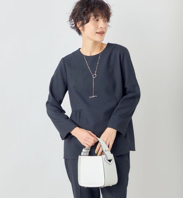 NOLLEY'S「《セットアップ対応》ツイル バーズアイペプラムブラウス」|シャツ・ブラウス|