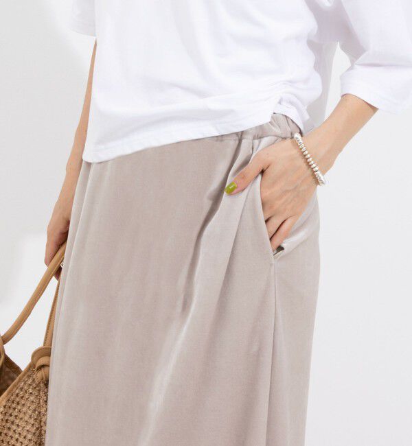 NOLLEY'S「ウォッシャブルベロアセミタイトスカート」|タイト|