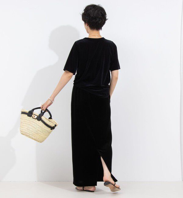 NOLLEY'S「ウォッシャブルベロアセミタイトスカート」|タイト|