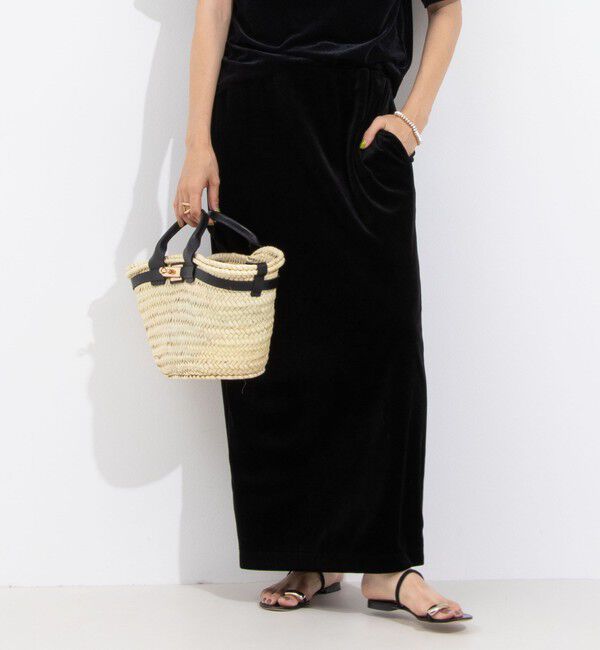 NOLLEY'S「ウォッシャブルベロアセミタイトスカート」|タイト|